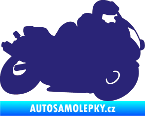 Samolepka Motorka 006 pravá silniční motorky střední modrá