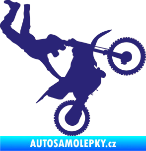 Samolepka Motorka 008 pravá motokros freestyle střední modrá