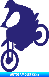 Samolepka Motorka 016 levá motokros střední modrá