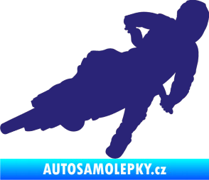 Samolepka Motorka 023 levá motokros střední modrá