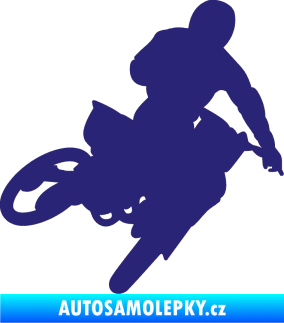 Samolepka Motorka 025 pravá motokros střední modrá