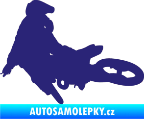 Samolepka Motorka 028 levá motokros střední modrá