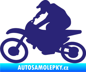 Samolepka Motorka 031 levá motokros střední modrá