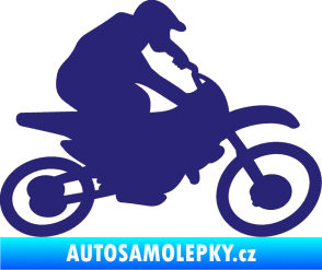 Samolepka Motorka 031 pravá motokros střední modrá