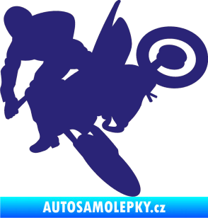 Samolepka Motorka 033 levá motokros střední modrá