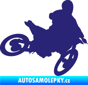 Samolepka Motorka 034 pravá motokros střední modrá