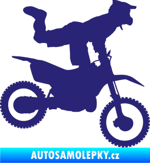 Samolepka Motorka 038 pravá motokros freestyle střední modrá