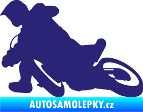 Samolepka Motorka 039 levá motokros střední modrá