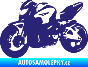 Samolepka Motorka 041 levá road racing střední modrá