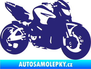 Samolepka Motorka 041 pravá road racing střední modrá