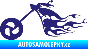 Samolepka Motorka 042 levá plameny střední modrá