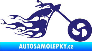 Samolepka Motorka 042 pravá plameny střední modrá