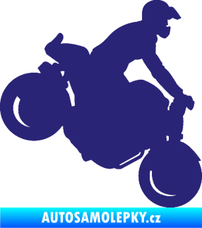 Samolepka Motorka 044 pravá motokros střední modrá
