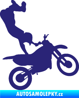 Samolepka Motorka 047 pravá motokros freestyle střední modrá