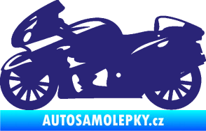 Samolepka Motorka 048 levá silniční střední modrá