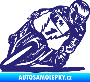 Samolepka Motorka 051 pravá střední modrá