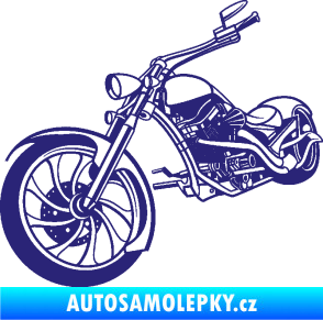 Samolepka Motorka chopper 002 levá střední modrá