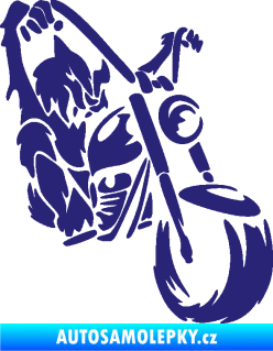 Samolepka Motorkář 015 pravá harley střední modrá
