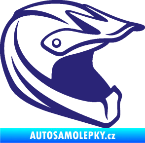 Samolepka Motorkářská helma 001 pravá střední modrá