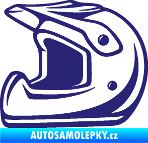 Samolepka Motorkářská helma 002 levá střední modrá