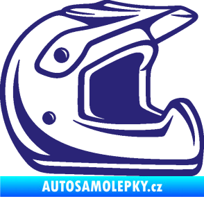 Samolepka Motorkářská helma 002 pravá střední modrá