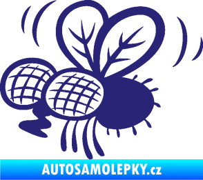 Samolepka Moucha 002 levá střední modrá