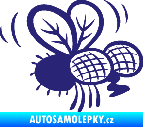 Samolepka Moucha 002 pravá střední modrá
