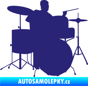Samolepka Music 011 pravá hráč na bicí střední modrá