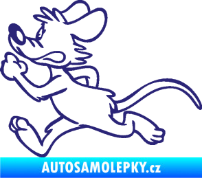Samolepka Myš 001 levá sprintuje střední modrá