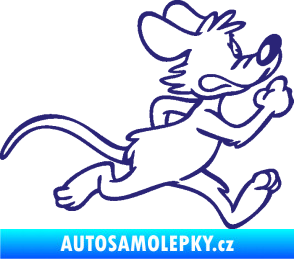 Samolepka Myš 001 pravá sprintuje střední modrá