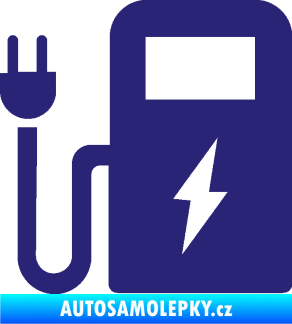 Samolepka Nabíjecí stanice 001 levá elektromobil charge střední modrá