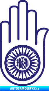 Samolepka Náboženský symbol Džinismus Ahimsa střední modrá