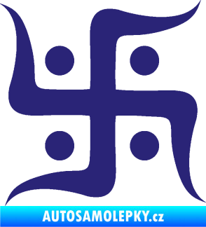 Samolepka Náboženský symbol Džinismus Svastika  střední modrá