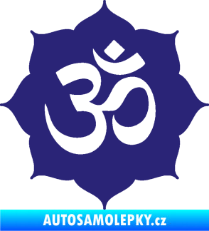 Samolepka Náboženský symbol Hinduismus Óm 002 střední modrá