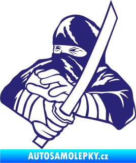 Samolepka Ninja silueta levá střední modrá