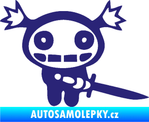 Samolepka Ninja zombie girl pravá střední modrá