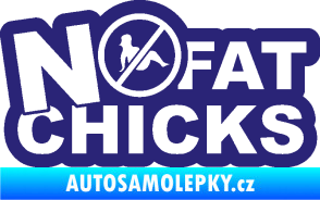 Samolepka No fat chicks 002 střední modrá