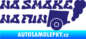 Samolepka No smoke no fun 002 nápis s výfukem střední modrá