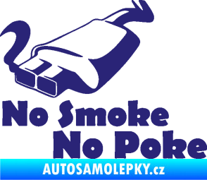 Samolepka No smoke no poke střední modrá