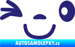Samolepka Obličej 008 levá mrkající střední modrá