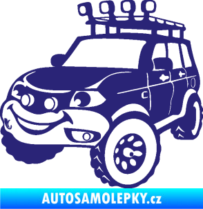 Samolepka Off Road 005 levá veselé autíčko střední modrá