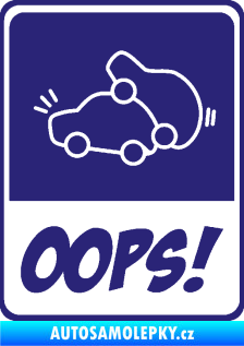 Samolepka Oops love cars 001 střední modrá