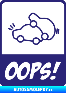 Samolepka Oops love cars 002 střední modrá