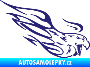 Samolepka Orel 014 pravá s plameny střední modrá