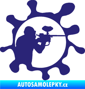 Samolepka Paintball 004 pravá střední modrá