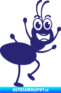 Samolepka Pan mravenec pravá střední modrá
