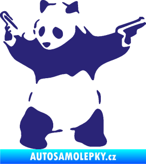 Samolepka Panda 007 levá gangster střední modrá