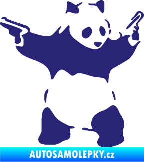 Samolepka Panda 007 pravá gangster střední modrá