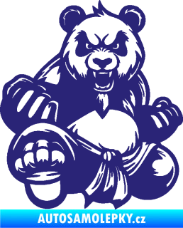 Samolepka Panda 012 levá Kung Fu bojovník střední modrá