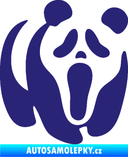Samolepka Panda 014 pravá maska Vřískot střední modrá